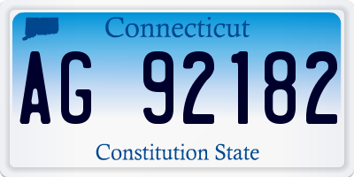 CT license plate AG92182