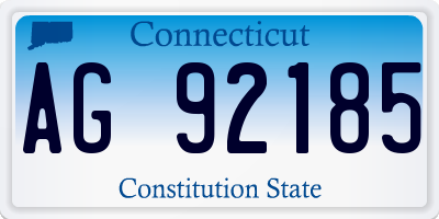 CT license plate AG92185