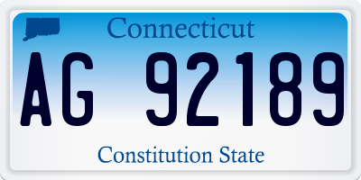 CT license plate AG92189