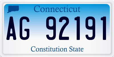 CT license plate AG92191