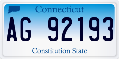 CT license plate AG92193