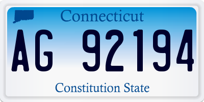 CT license plate AG92194