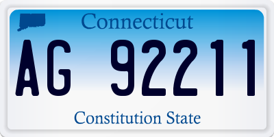 CT license plate AG92211