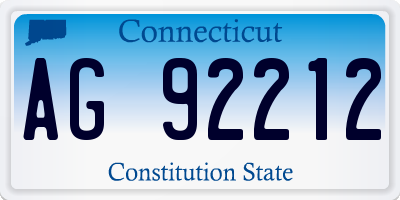 CT license plate AG92212