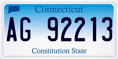 CT license plate AG92213