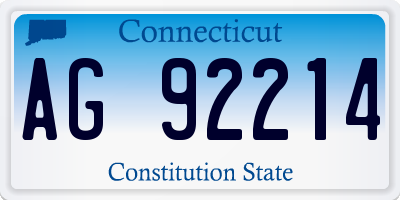 CT license plate AG92214