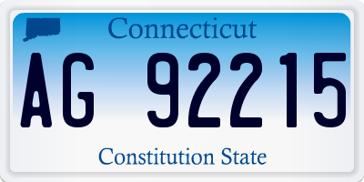 CT license plate AG92215
