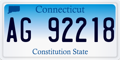 CT license plate AG92218