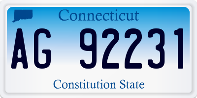 CT license plate AG92231