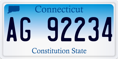 CT license plate AG92234
