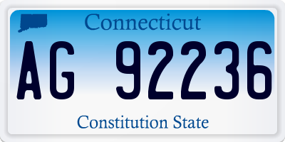 CT license plate AG92236
