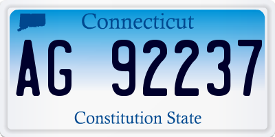 CT license plate AG92237