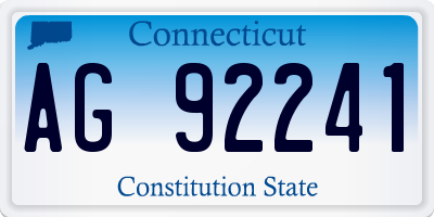 CT license plate AG92241