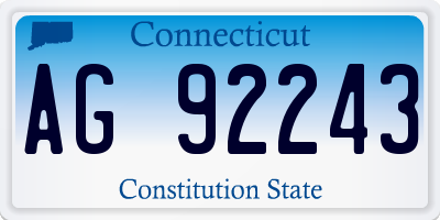 CT license plate AG92243