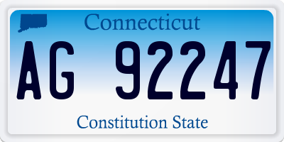 CT license plate AG92247