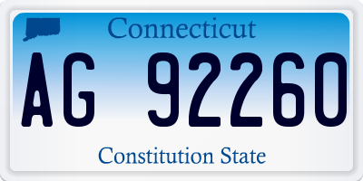CT license plate AG92260