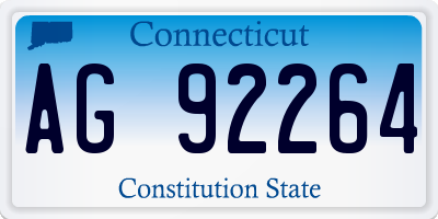 CT license plate AG92264