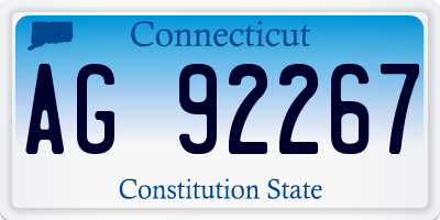 CT license plate AG92267