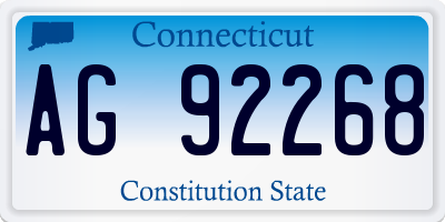 CT license plate AG92268