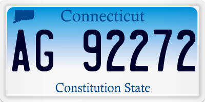 CT license plate AG92272