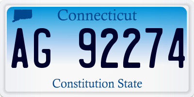 CT license plate AG92274