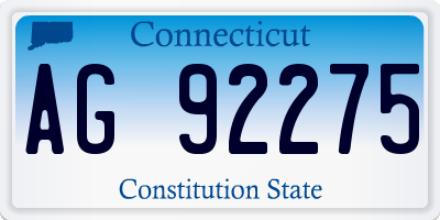 CT license plate AG92275