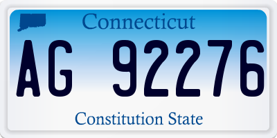 CT license plate AG92276