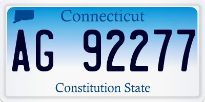 CT license plate AG92277