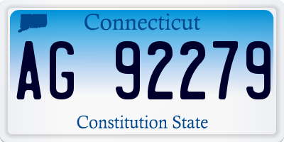 CT license plate AG92279