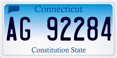 CT license plate AG92284
