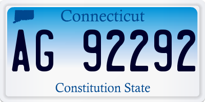 CT license plate AG92292