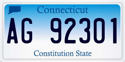 CT license plate AG92301