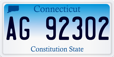 CT license plate AG92302