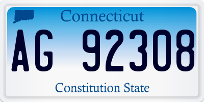 CT license plate AG92308