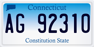 CT license plate AG92310