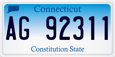 CT license plate AG92311