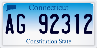 CT license plate AG92312