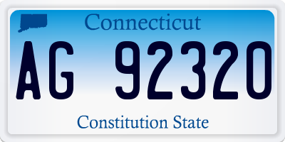 CT license plate AG92320