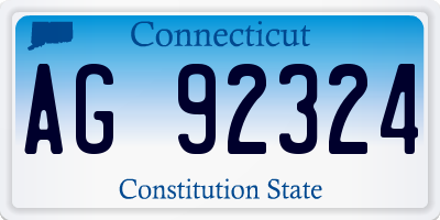 CT license plate AG92324