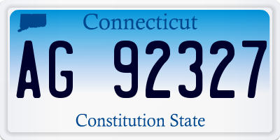 CT license plate AG92327