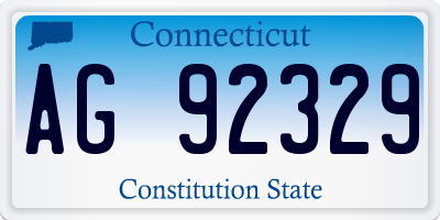 CT license plate AG92329