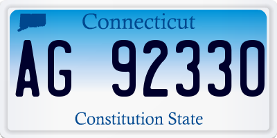 CT license plate AG92330
