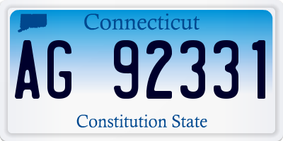 CT license plate AG92331