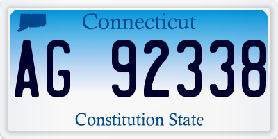CT license plate AG92338