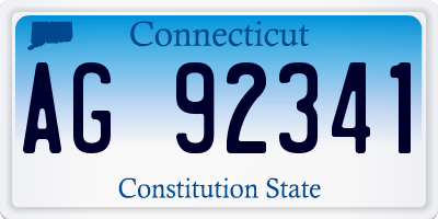 CT license plate AG92341