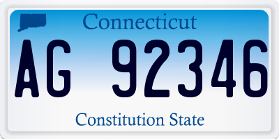 CT license plate AG92346