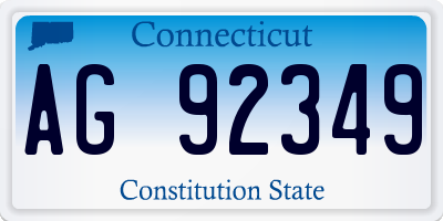 CT license plate AG92349