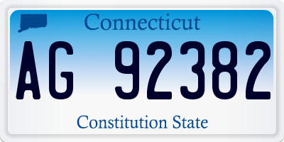 CT license plate AG92382
