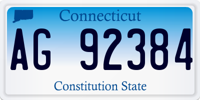 CT license plate AG92384