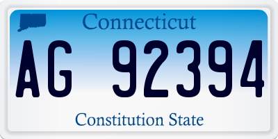 CT license plate AG92394